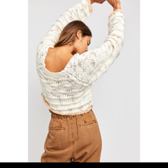 Free People West Palm Beach Sweater Slouchy Oversized Knit Ivory Sm Md & Lg NWT - Picture 5 of 14